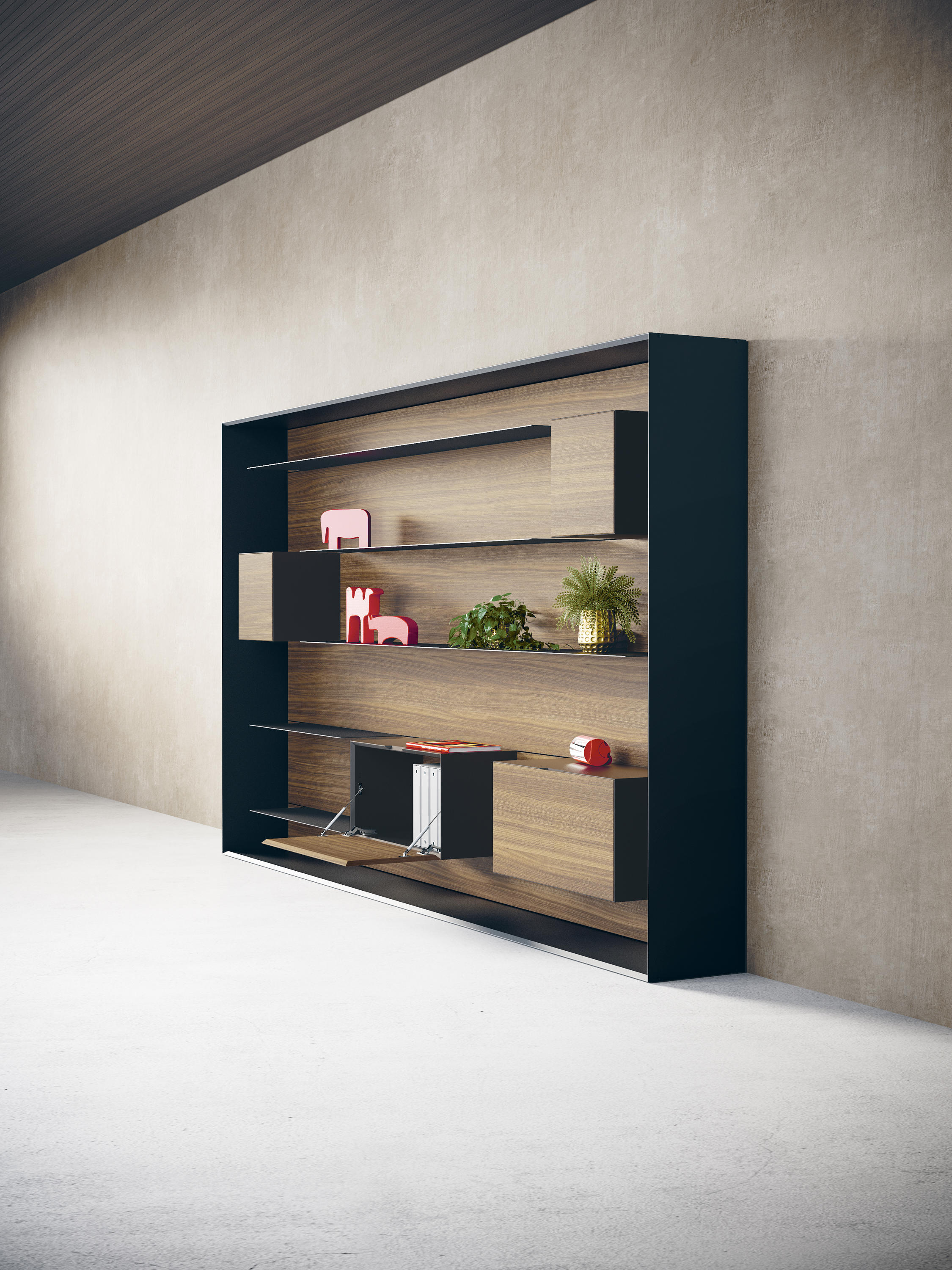 [乐竞平台 - 储物|装饰架|办公家具|设计师家具|Outline 办公室书架/开放式木制书架]