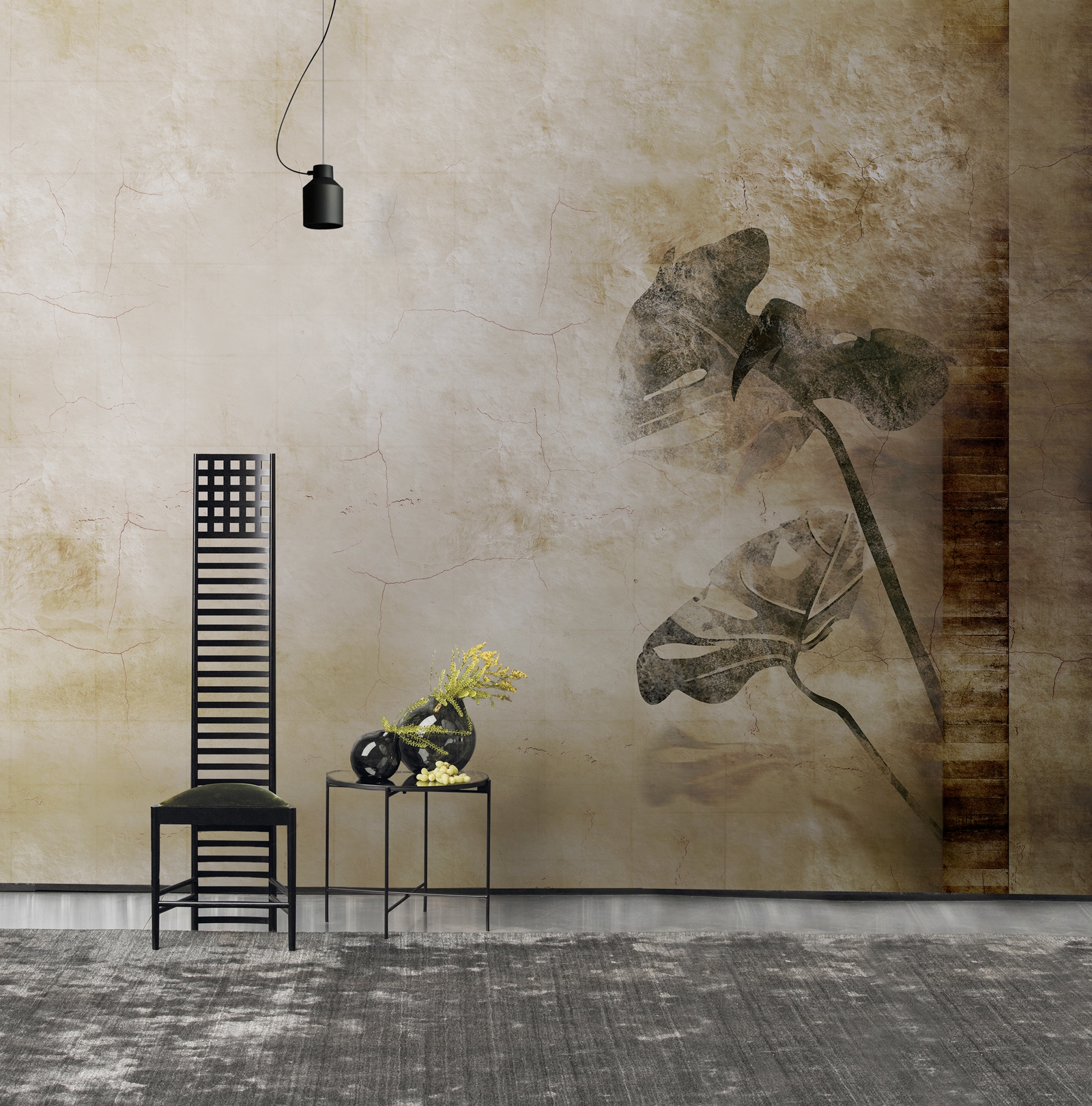 乐竞平台 - 附件|装饰画/墙饰|办公家具|设计师家具|龟背竹-原创定制壁画