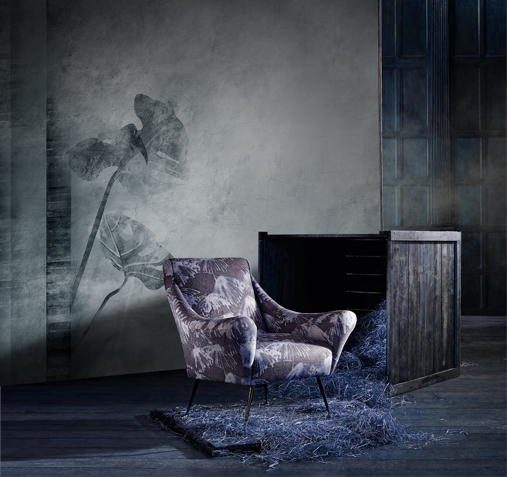 乐竞平台 - 附件|装饰画/墙饰|办公家具|设计师家具|龟背竹-原创定制壁画